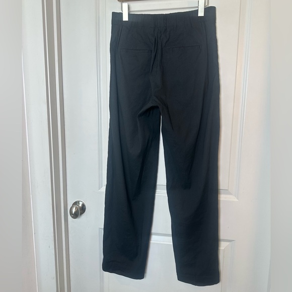 Vince Linen Blend Pleated Wide Leg Pull On Lightweight Black Pants, Medium - Picture 8 of 14